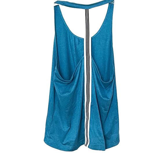 ADIDAS RACERBACK TANK TOP, WOMENS, S, TEAL W/ BLACK & WHITE STRIPES ON BACK BAND - Picture 4 of 9